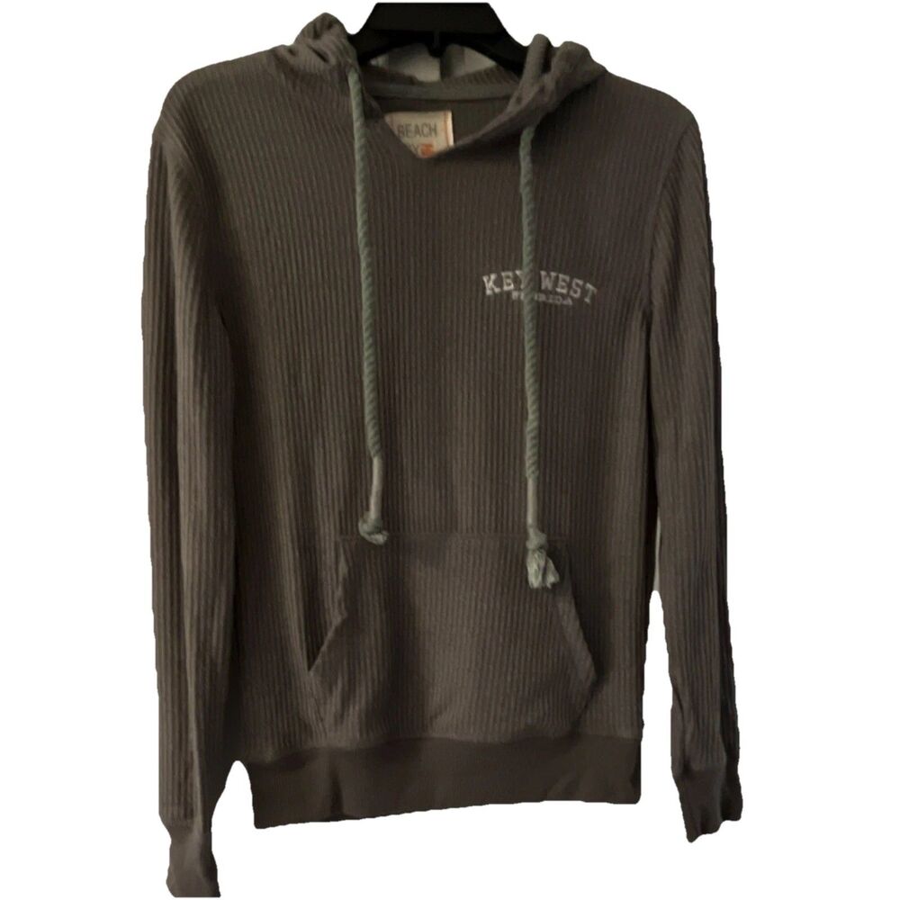 Key West Beach by Exist Gray Pullover Hoodie S Women Lightweight Hooded